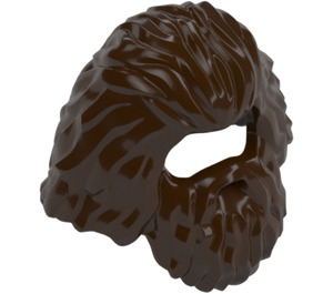 LEGO Marron Foncé Cheveux Longs avec Barbe (37784 / 87206)