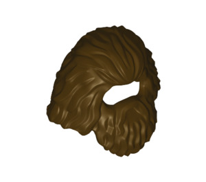 LEGO Dunkelbraun Lange Haar mit Beard (37784 / 87206)