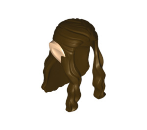 LEGO Dark Brown Long Hair with Braids and Ears (14374)
