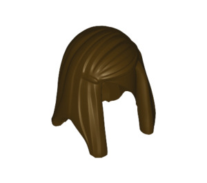 LEGO Dark Brown Long Straight Hair with Side Part (92083)