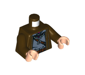 LEGO Mørkebrun Lor San Tekka Minifig Torso (973 / 76382)