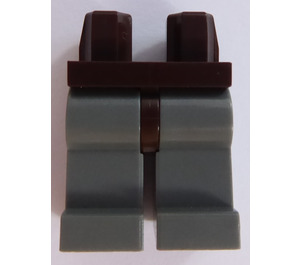 LEGO Dunkelbraun Minifigure Hüften mit Dark Stone Grau Beine (73200 / 88584)