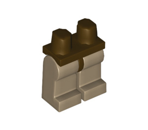 LEGO Donkerbruin Minifigure Heupen met Dark Tan Poten (3815 / 73200)