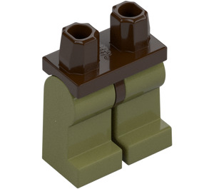 LEGO Donkerbruin Minifiguur Heupen met Olive Groen Poten (3815 / 73200)