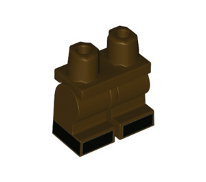 LEGO Dark Brown Minifigure Medium Legs with Black feet (1053 / 37364)