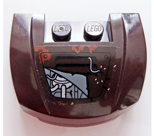 LEGO Dark Brown Mudgard Bonnet 3 x 4 x 1.3 Curved with Partially Exposed Engine Sticker (98835)