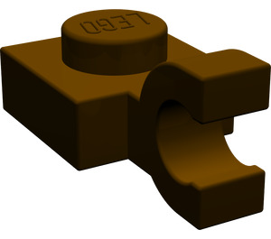 LEGO Marron foncé assiette 1 x 1 avec Agrafe Horizontal (Clip à face plate) (6019)