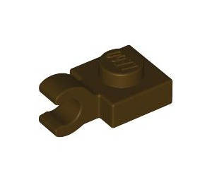 LEGO Dark Brown Plate 1 x 1 with Horizontal Clip (Thick Open 'O' Clip) (52738 / 61252)