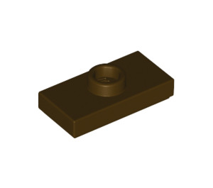 LEGO Dark Brown Plate 1 x 2 with 1 Stud (with Groove and Bottom Stud Holder) (15573)