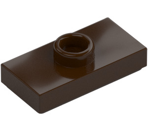 LEGO Dark Brown Plate 1 x 2 with 1 Stud (with Groove and Bottom Stud Holder) (15573 / 78823)