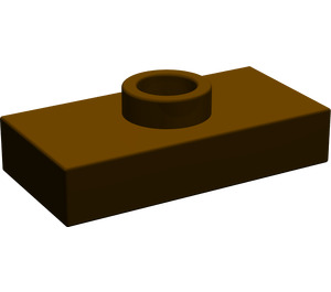 LEGO Dunkelbraun Platte 1 x 2 mit 1 Stud (ohne Bottom Groove) (3794)