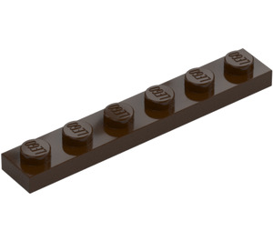 LEGO Donkerbruin Plaat 1 x 6 (3666)