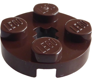 LEGO Dark Brown Plate 2 x 2 Round with Axle Hole (with '+' Axle Hole) (4032)