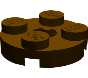 LEGO Dunkelbraun Platte 2 x 2 Runden mit Achse Loch (mit 'X'-Achsloch) (4032)