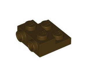 LEGO Tummanruskea Levy 2 x 2 x 0.7 jossa 2 Nupit päällä Sivu (4304 / 99206)