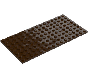 LEGO Mørk brun Plate 8 x 16 (92438)