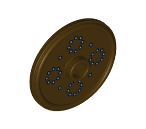 LEGO Dark Brown Round Shield with Silver Dots (91884 / 99761)