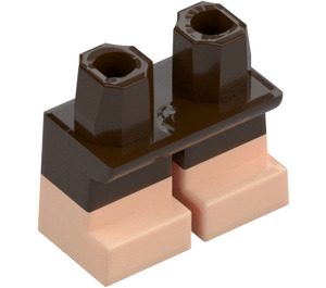 LEGO Dark Brown Short Legs with Flesh Lower Legs (37679 / 41879)