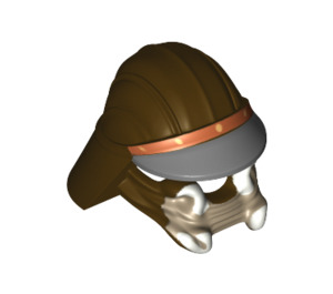 LEGO Dark Brown Skiff Guard Helmet with Gray Visor and Dark Tan Chin Guard (10466 / 47544)