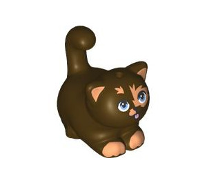 LEGO Dark Brown Stretching Cat with Tan Patches (103322)
