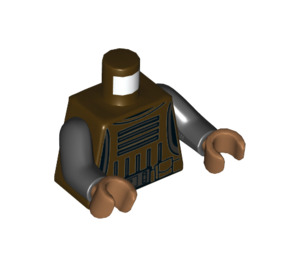 LEGO Dunkelbraun Tasu Leech Minifigur Torso mit Schwarz Arme und Medium Dark Fleisch Hände (973 / 76382)