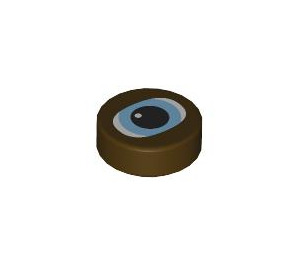 LEGO Dark Brown Tile 1 x 1 Round with blue eye (35380 / 104336)