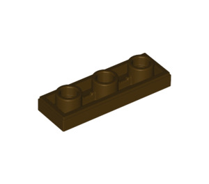 LEGO Dark Brown Tile 1 x 3 Inverted with Hole (35459)