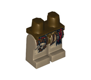 LEGO Donkerbruin Tonto met Zilver Mine Kleding Minifiguur Heupen en benen (3815 / 14678)