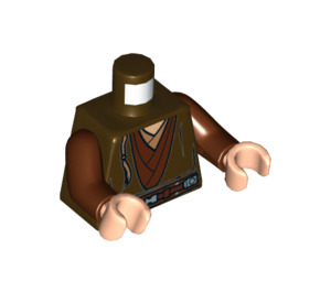 LEGO Dark Brown Torso with Shirt, Undershirt and Belt for Anakin Skywalker (973 / 76382)