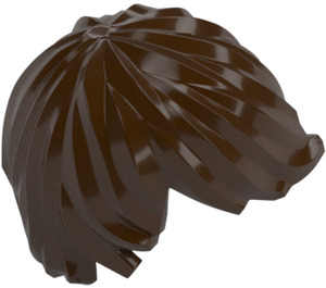 LEGO Marron Foncé Cheveux ébouriffés balayé à gauche (18226 / 87991)