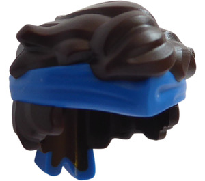 LEGO Donkerbruin Warrig haar met Blauw Bandana (69558)