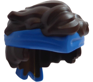 LEGO Dunkelbraun Tousled Haar mit Blau Bandana (69558)