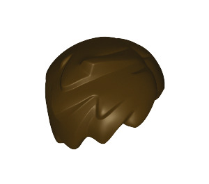 LEGO Dunkelbraun Tousled Minifig Haar mit Seitenscheitel (20597)