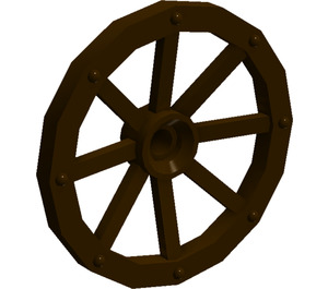 LEGO Dark Brown Wagon Wheel Ø33.8 with 8 Spokes with Notched Hole (4489)