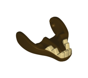 LEGO Dark Brown Warg Lower Jaw with Tan Teeth (13208 / 13215)