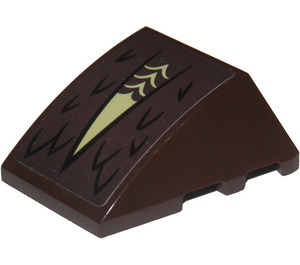 LEGO Dark Brown Wedge Curved 3 x 4 Triple with Hungarian Horntail Spike and Scales Sticker (64225)