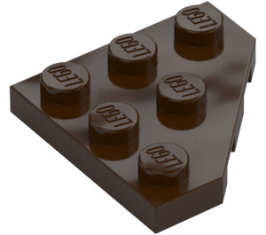 LEGO Marrón oscuro Cuña Placa 3 x 3 Esquina (2450)