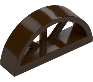 LEGO Dark Brown Window 1 x 4 x 1.3 Curved with Bars (20309)