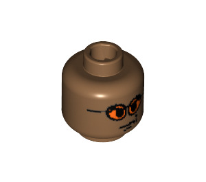 LEGO Carne scuro Minifigure Testa con Arancione Occhiali da sole e Smirk (Perno di sicurezza) (45936 / 50958)