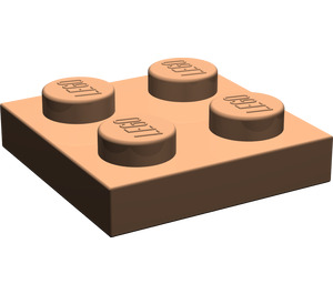 LEGO Donker Vleeskleurig Plaat 2 x 2 (3022 / 94148)