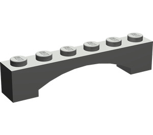 LEGO Donkergrijs Boog 1 x 6 Verhoogde boog (92950)