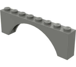 LEGO Dark Gray Arch 1 x 8 x 2 Thick Top and Reinforced Underside (3308)