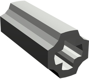 LEGO Dark Gray Axle Connector (Smooth with 'x' Hole) (59443)