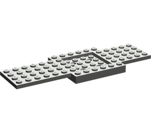 LEGO Dark Gray Base 6 x 16 x 2/3 with Recess and Holes (52037)