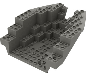 LEGO Dark Gray Boat Stern 12 x 14 x 5 & 1/3 Hull Inside (6053)
