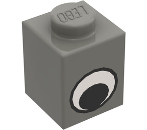 LEGO Dunkelgrau Backstein 1 x 1 mit Eye ohne Punkt auf der Pupille (48409 / 48421)