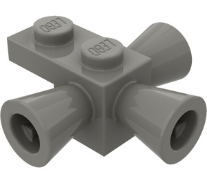 LEGO Gris foncé Brique 1 x 1 avec Positioning Rockets (3963)