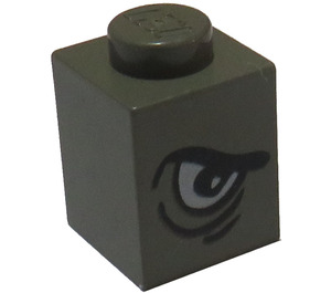 LEGO Dark Gray Brick 1 x 1 with Right Arched Eye (41628 / 41639)