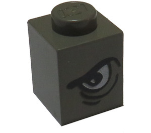 LEGO Dark Gray Brick 1 x 1 with With Left Arched Eye (41627 / 41638)