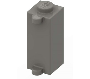 LEGO Dunkelgrau Backstein 1 x 1 x 2 mit Shutter Halter (3581)